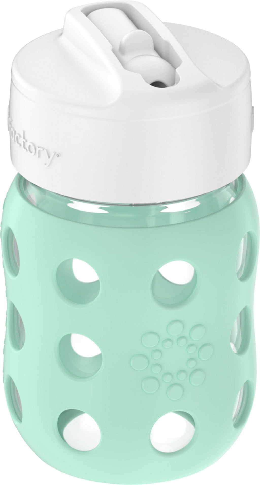 Lifefactory 8oz Glass Baby Bottle with Pivot Straw,