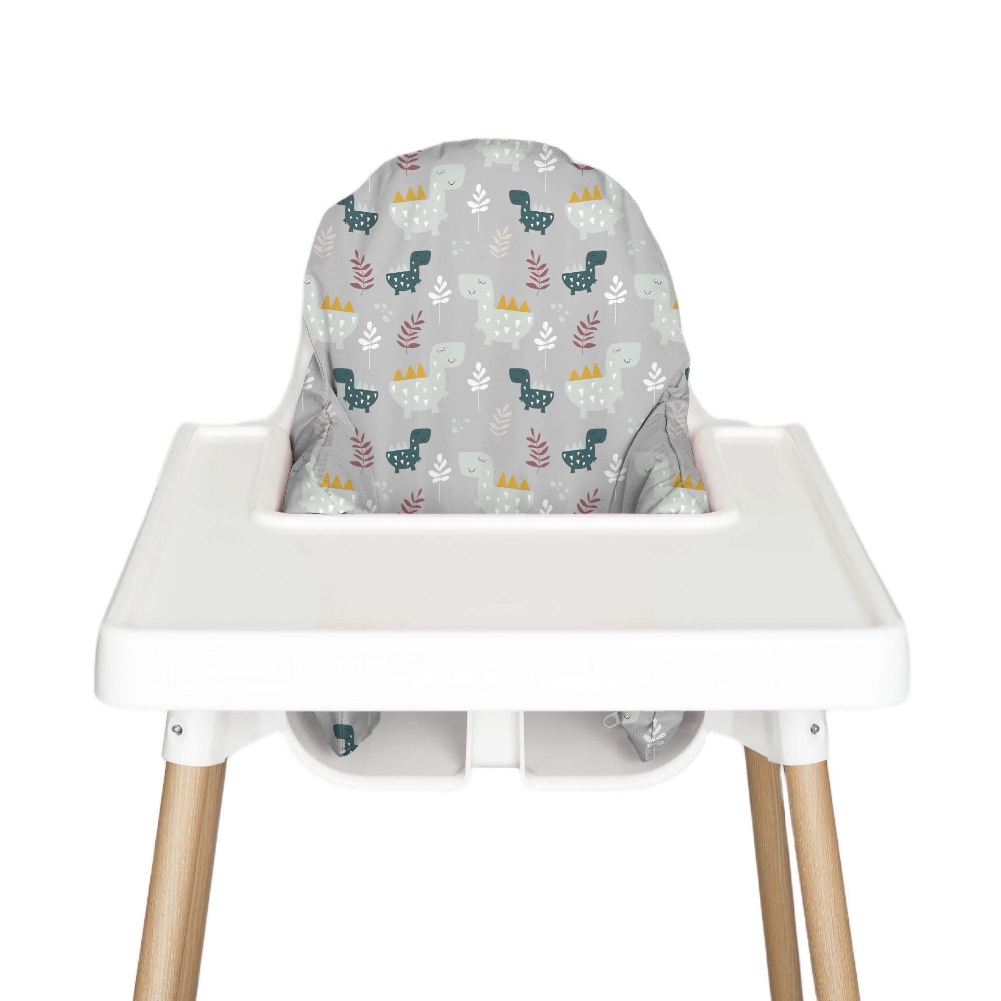 Nibble and Rest Highchair Insert Cover, Compatible for IKEA Antilop Highchair, High Chair Accessories Stain-Proof and Wipeable Insert Cover (Cushion NOT Included)(Dino Grey)
