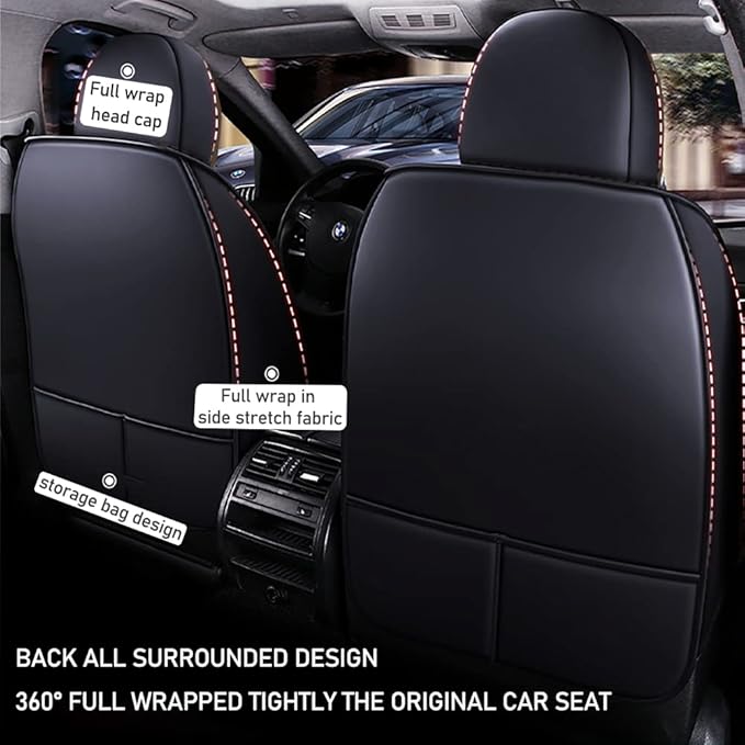 Auto Front Seat Covers fir for Suzuki 1999-2025 95% Models, 3D Front Split Bench Protection Compatible with Side Airbag Black & Coffee Line