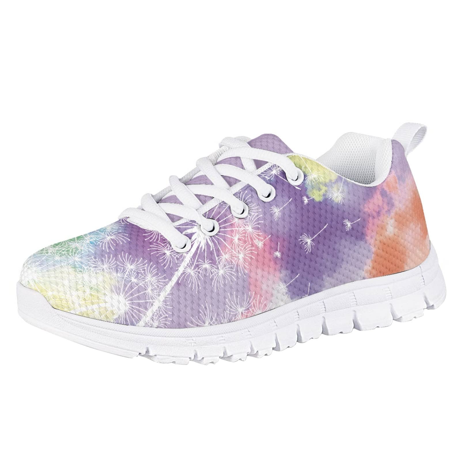 MARSVOVO Toddler Girl Slip On Sneakers Lightweight Breathable Athletic Slip On Girl Running Shoes Comfortable Classic Lace-up Resistant Tennis Play Sport Learning to Walk Shoes Tie-Dye Size 11 US