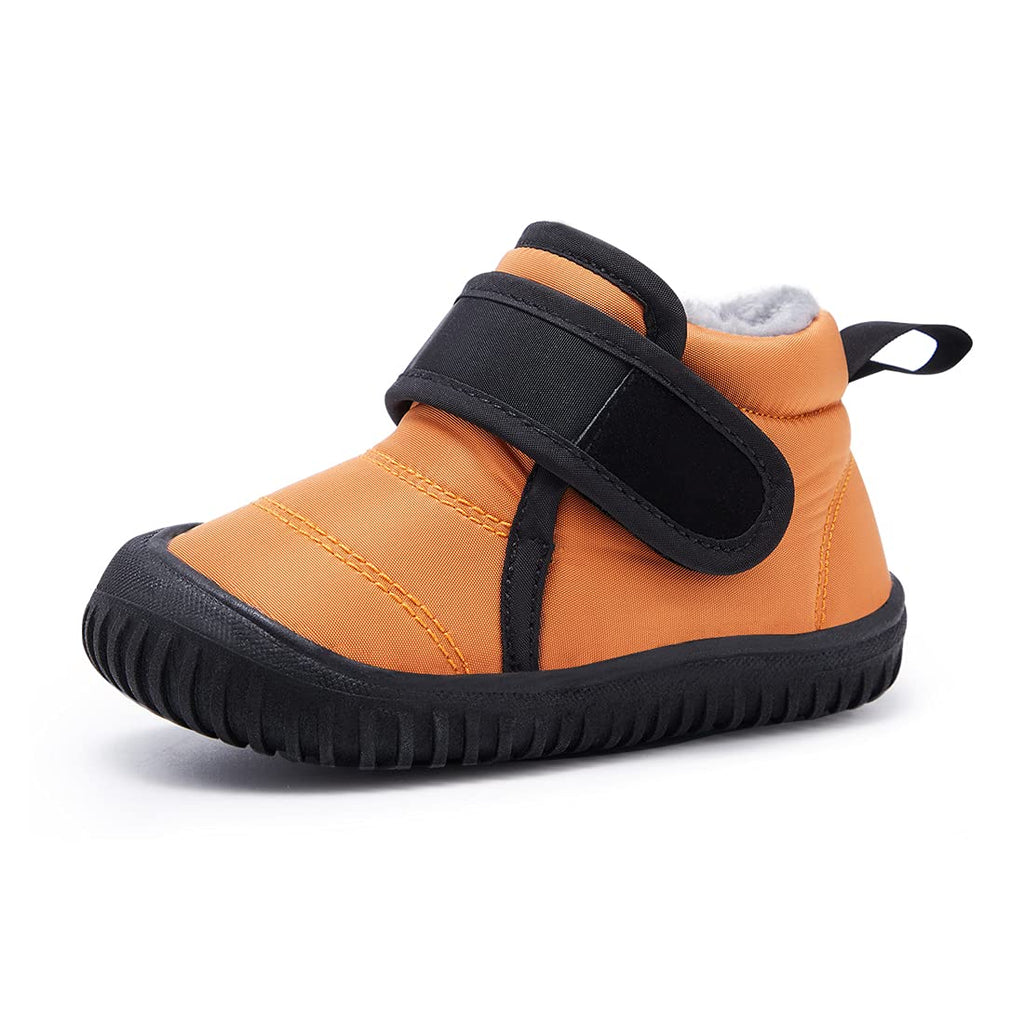 BMCiTYBM Baby Snow Boots Winter Boys Girls Cold Weather Toddler Infant Faux Fur Shoes Orange Size 6-12 Months Infant