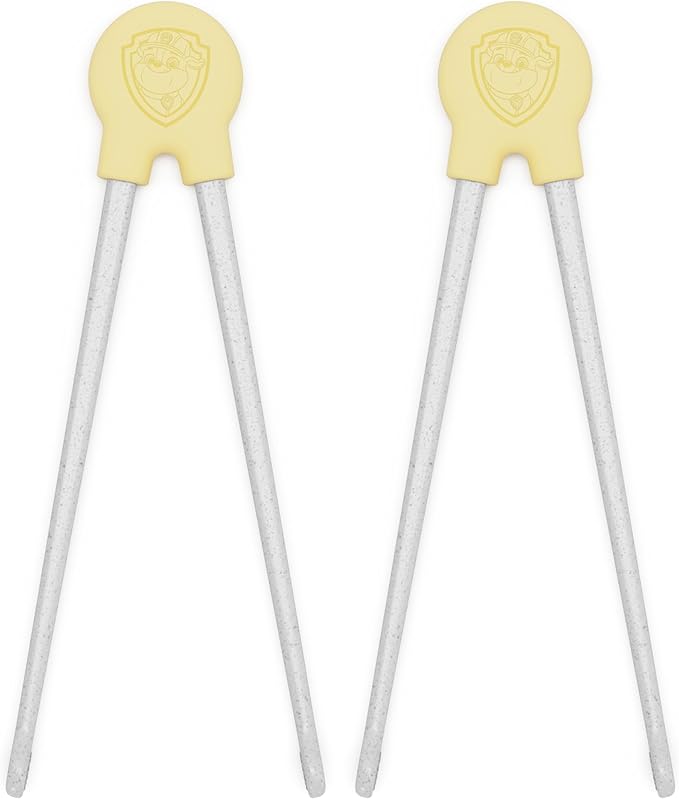 Lalo PAW Patrol Chopsticks For Kids - Set of 2 Training Chopsticks Made of Silicone and Eco-Friendly Wheat Straw PP - Ages: 2 Years And Up - Easy to Clean & Dishwasher Safe - Rubble