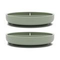 Lalo Suction Plates - 2 Pack, 100% Silicone Non-Toxic BPA-Free Baby Plates with Suction Base To Prevent Accidental Tip-Overs - Suction Plates for Toddlers With Three Divided Sections - Sage