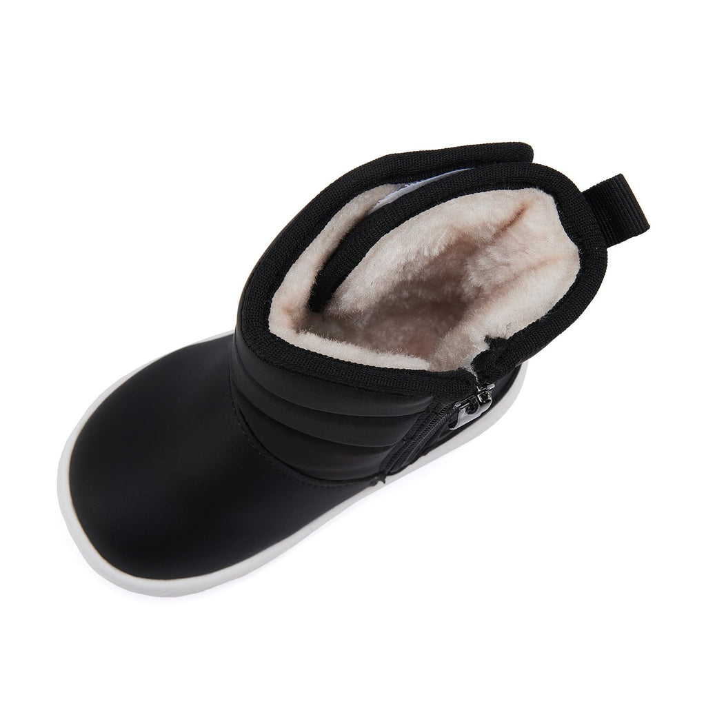 BMCiTYBM Baby Snow Boots Waterproof Infant Boy Girl Winter Booties Nonslip Lightweight Outdoor Warm Shoes for Cold Weather 6 9 12 18 24 Months Black Size 12-18 Months Toddler