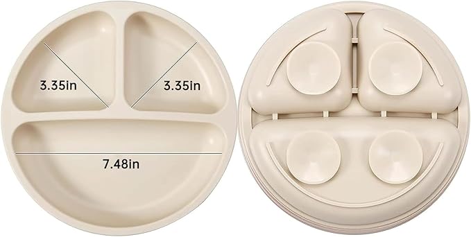 PandaEar 6 Pack Toddler Plates and Utensils Set, 2 Pack Silicone Baby Plates with Suction and 4 Stainless Steel Baby Spoons Forks, Toddler Dinnerware Set, Baby Dishes