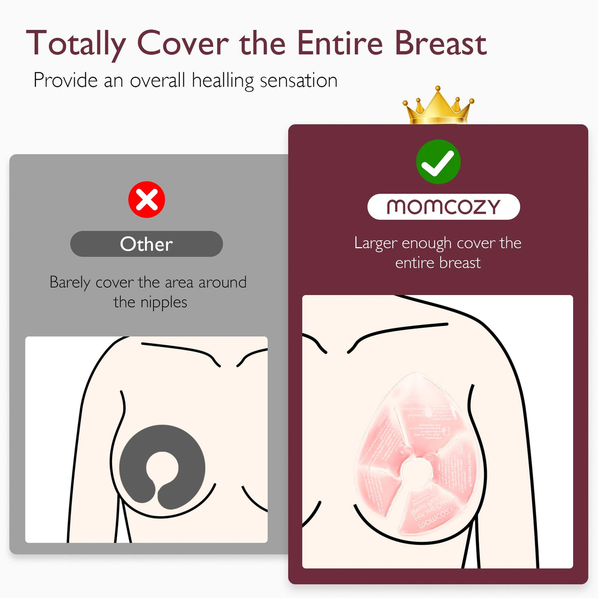 Momcozy Larger Breast Therapy Packs,Breastfeeding Essentials,Postpartum 2PK