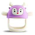 Smily Mia Never Drop Reindeer Silicone Baby Chewing Toy for 3M+ Infants, Easy to Hold Teething Miteen with Soft Textures for Sensory Exploration and Teething Pain Relief-Purple