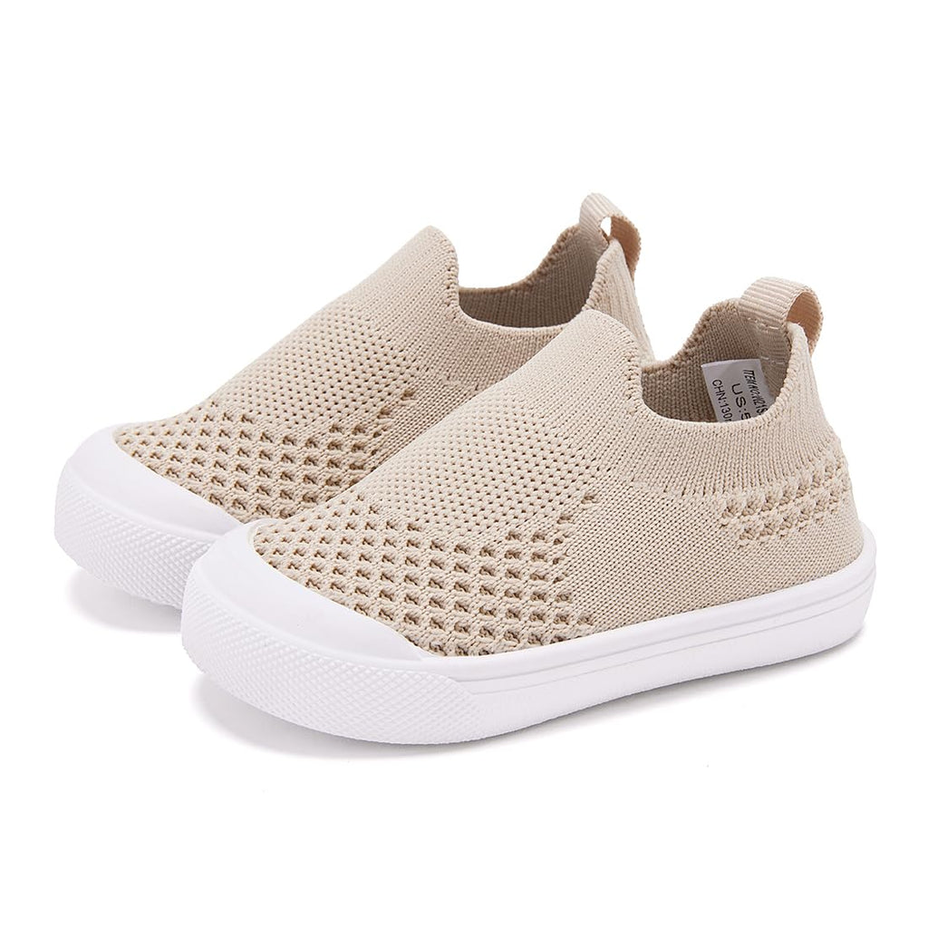 BMCiTYBM Toddler Walking Shoes Baby Boy Girl Barefoot Sneakers Camel Size 8