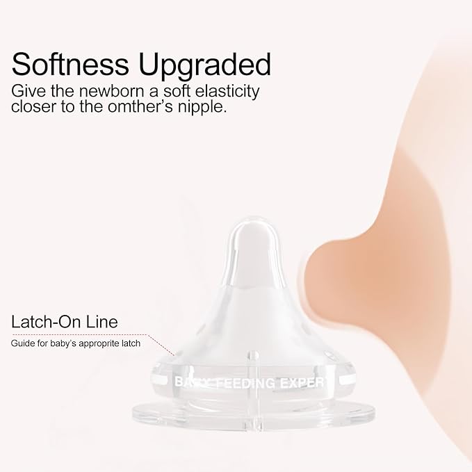 Natural Glass Baby Bottles Gentle & Extra Slow Flow, Newborn Breastfeeding Bottle with Anti Colic Nipple for 0 Months Babies, 3 Packs (White (3 Ounce), 1 Count (Pack of 3))
