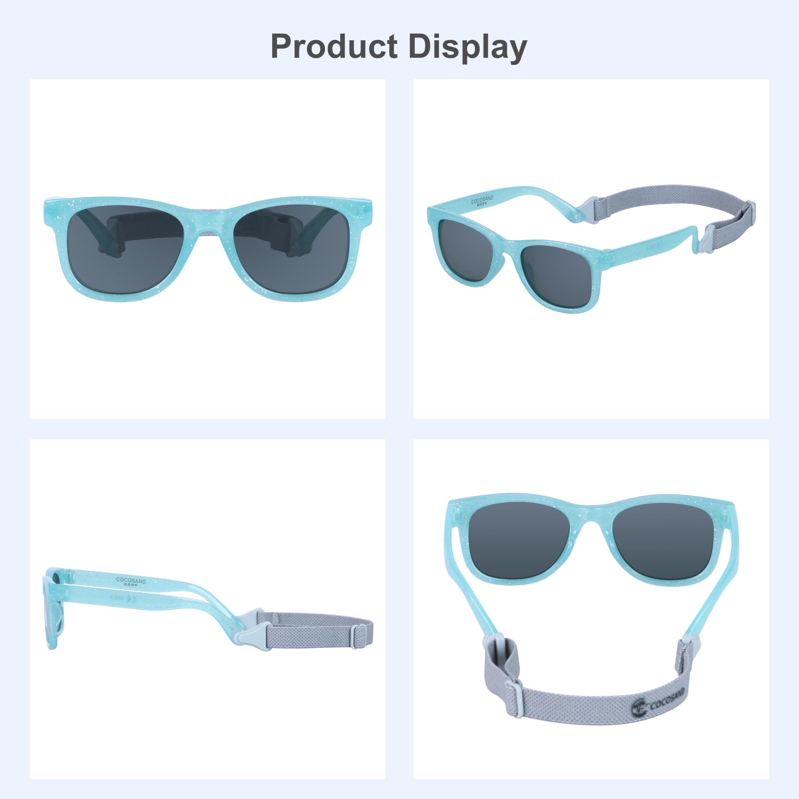 COCOSAND Flexible Polarized Baby Sunglasses with Strap