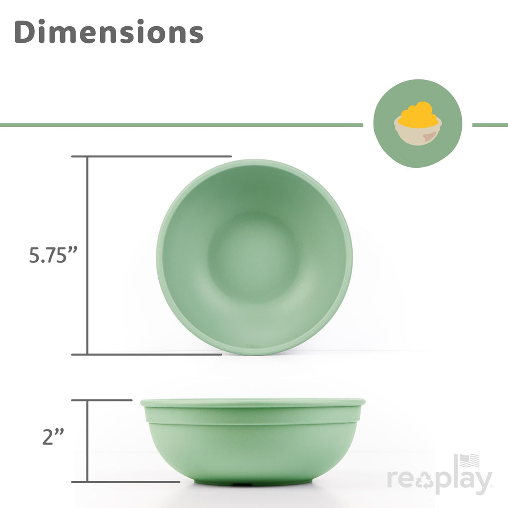 Re-Play Toddler Plates - 9 In and Bowls - 20 Oz. - Kids Plates and Bowls, Microwave and Dishwasher Safe - Set of 4x4 - Sage