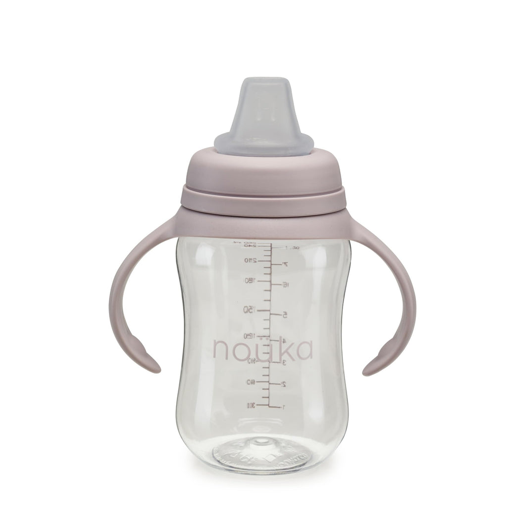 nouka Soft Spout Tritan Sippy Cup | Leak Proof and Easy Grip | Removable Handles | Bloom