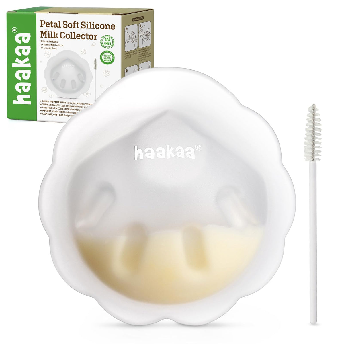 haakaa Petal Soft Silicone Milk Collector for Breastfeeding - 2PCS