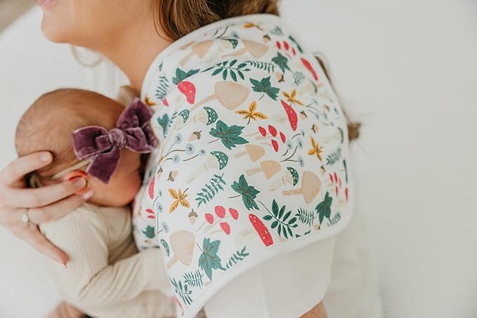 Copper Pearl Premium Baby Burp Cloths - 3-Pack Large Cotton Burp Cloths, Extra Soft Spit Up Rags with 3 Absorbent Layers, Perfect for Baby Girl Gifts (21" x 10" Size, Ivy Set)