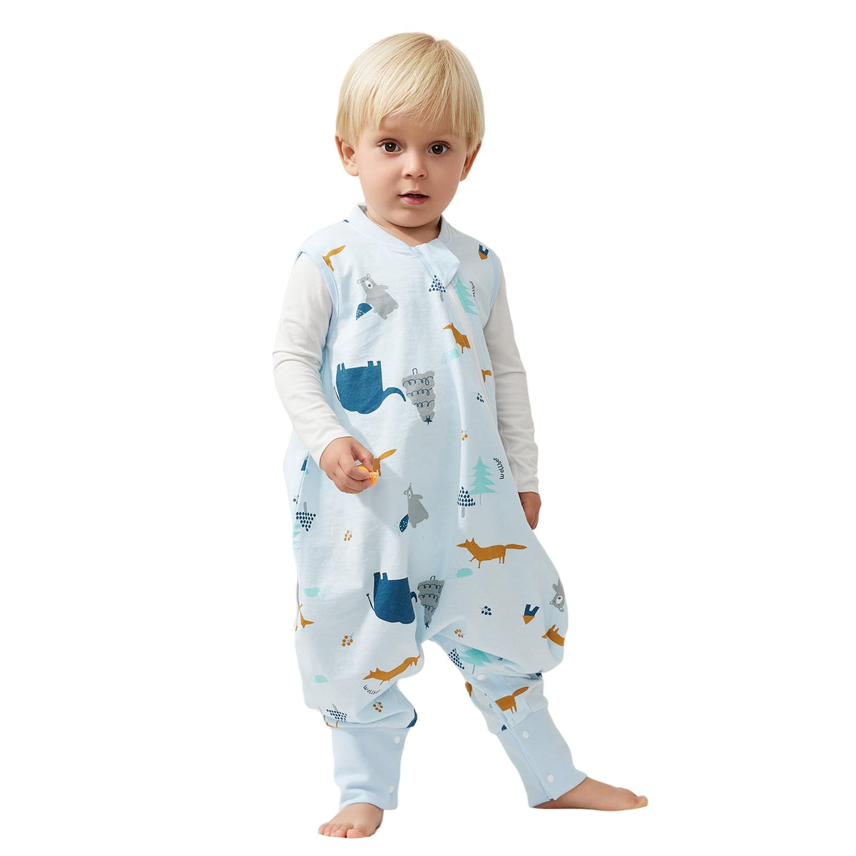 Duomiaomiao 0.5 TOG Toddler Sleep Bag 36-48 Months 100% Cotton Lightweight Baby Sleep Sack with Feet, Breathable Comfy Toddler Wearable Blanket
