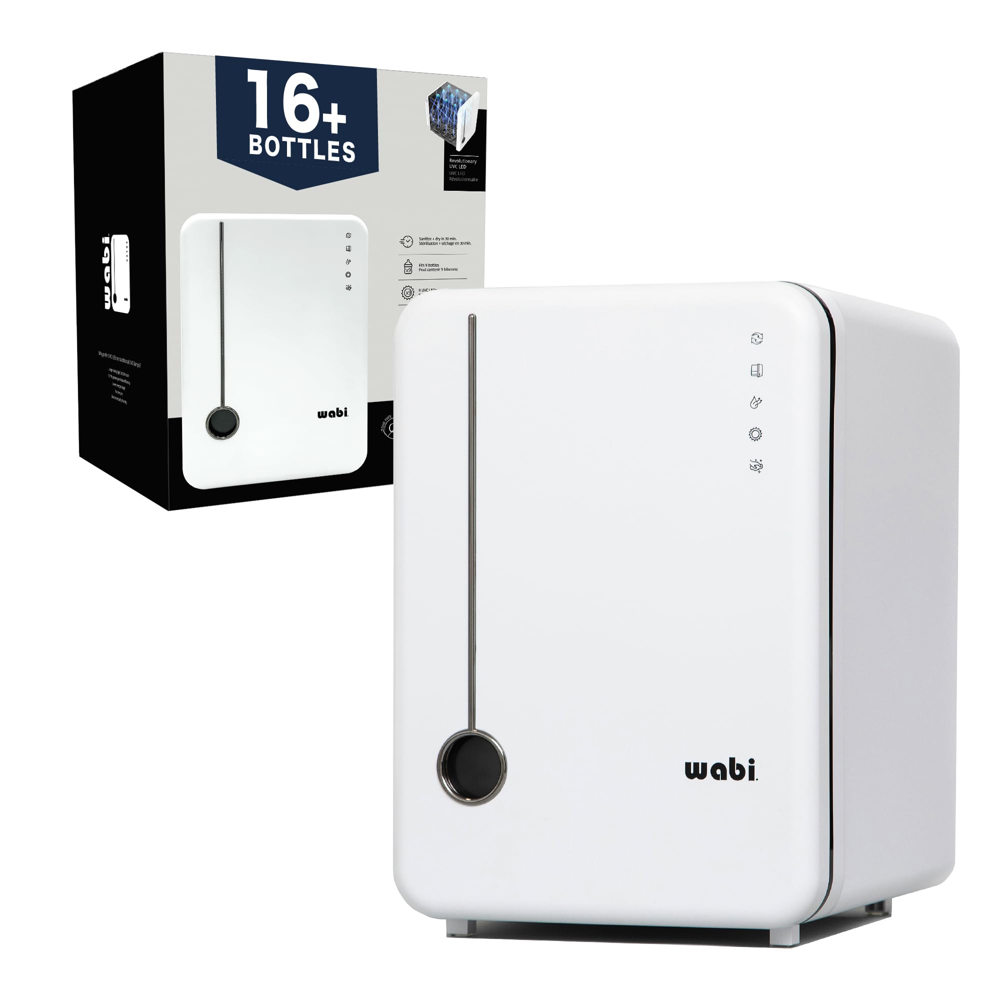 Wabi UVC LED Sanitizer & Dryer Ultra (White + Gunmetal Trim)