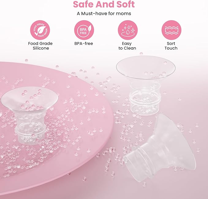 Flange Sizing Kit(10PCS) 13/15/17/19/21mm & Nipple Ruler & Cleaning Brush, Silicone Flange Insert for 24mm Flanges/Shield (Momcozy/Spectra/Bellababy), Breastfeeding Essentials for Moms