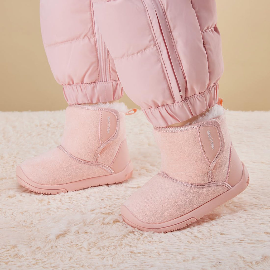 BMCiTYBM Baby Snow Boots Warm Winter Fur Lined Baby Shoes Pink 12-18 Months