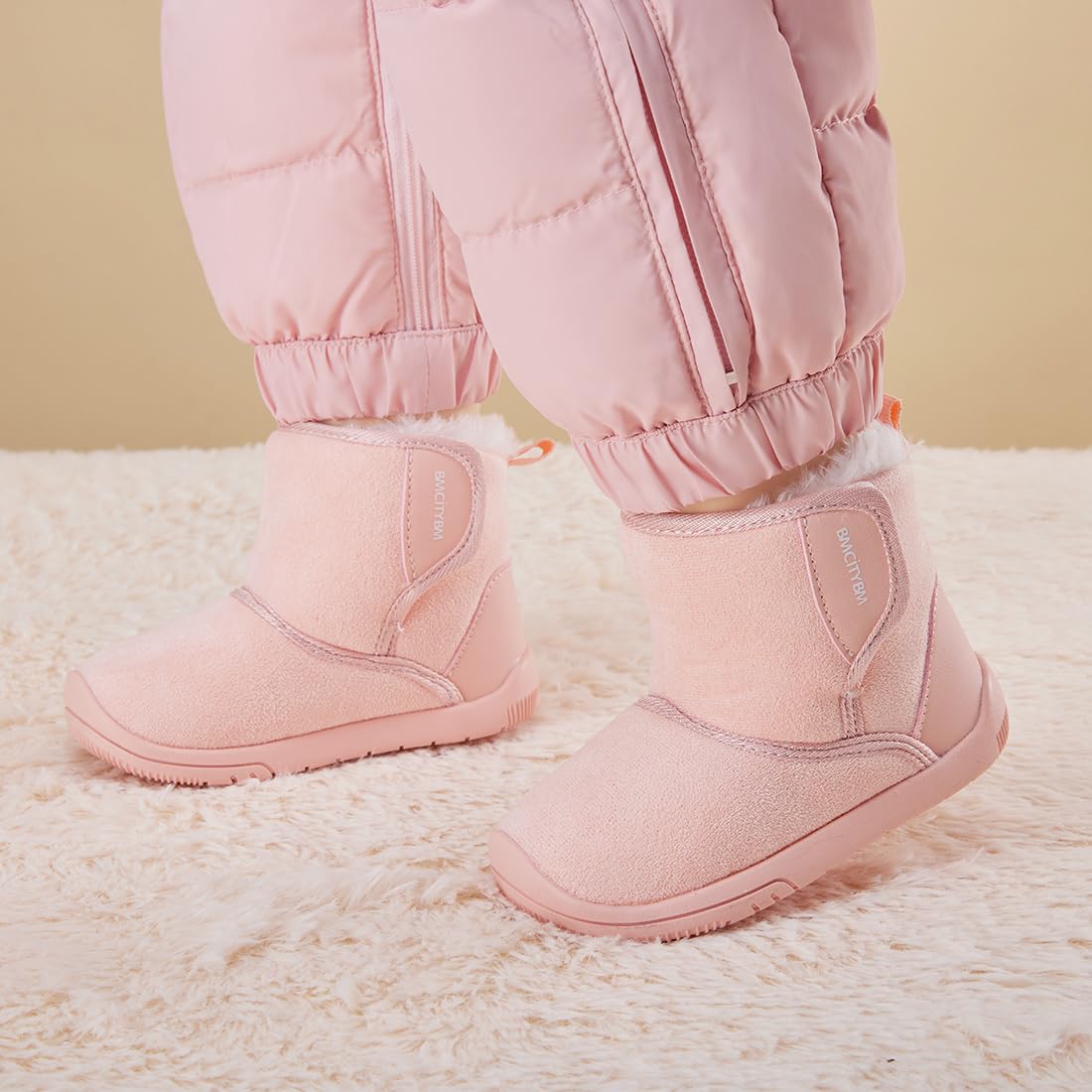 BMCiTYBM Baby Snow Boots Warm Winter Fur Lined Baby Shoes Pink 12-18 Months