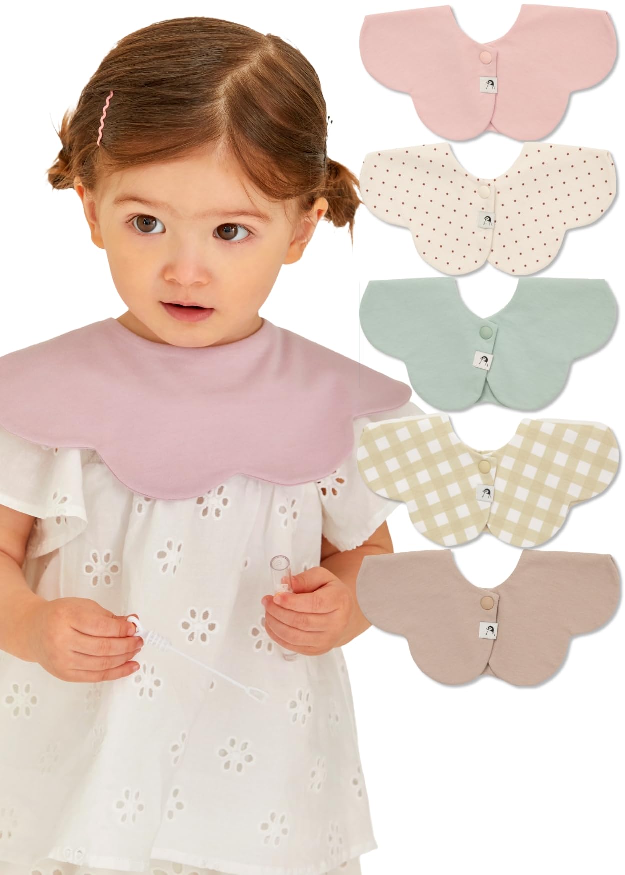 Konny Baby Bibs, 360 ° Rotate Super Absorbent Quick-Dry, 3/5/7-Pack, Teething Drooling Boys Girls Baby Essentials