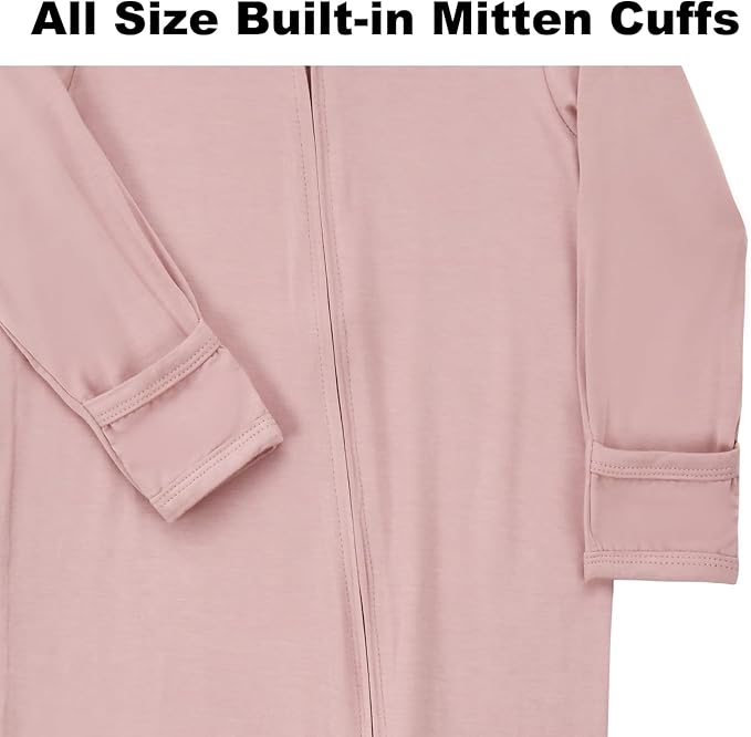 Aablexema Baby Footless Pajamas Zipper with Mitten, Rayon from Bamboo, Infant Long Sleeve Romper Pjs