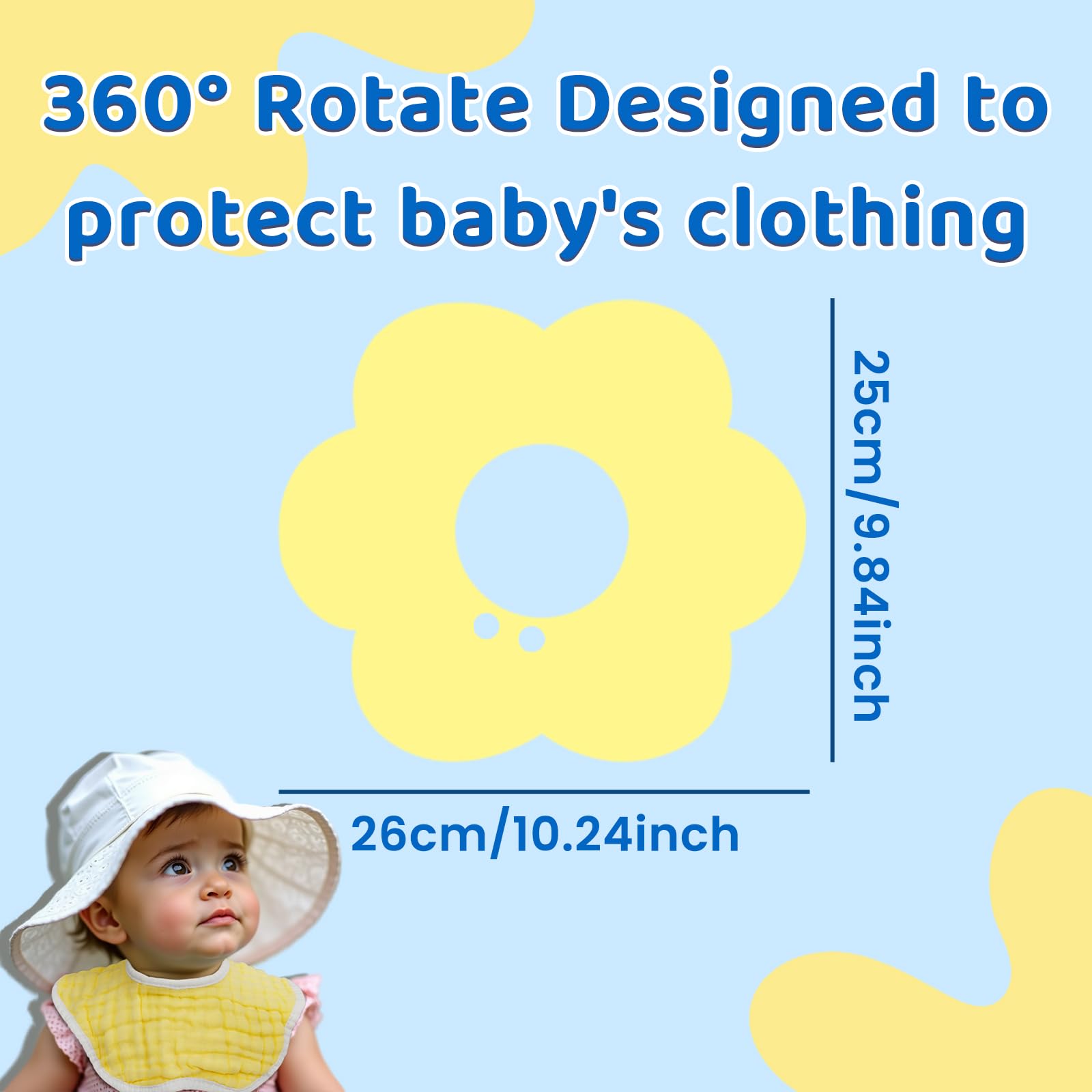 EllieHouse Baby Bibs for Girls Boys 10Pack Muslin Drool Teeth Drooling Teething Bibs Muslin Cotton for Infant Toddler Yellow White