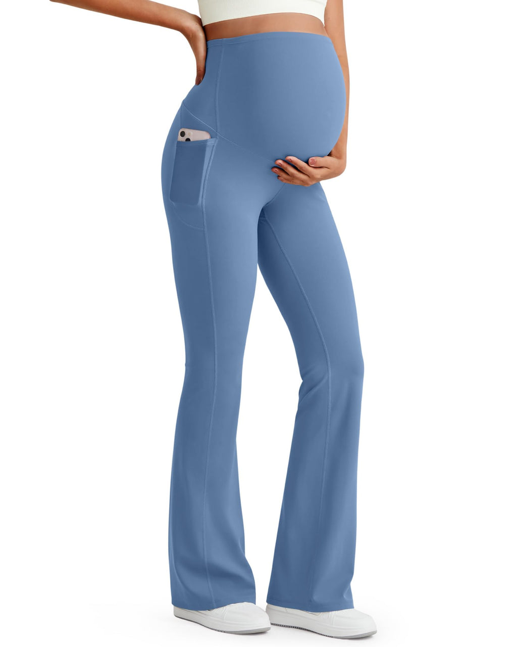 G4Free Maternity Yoga Pants Pregnancy Clothes for Work,Royal Blue,XS,Petite