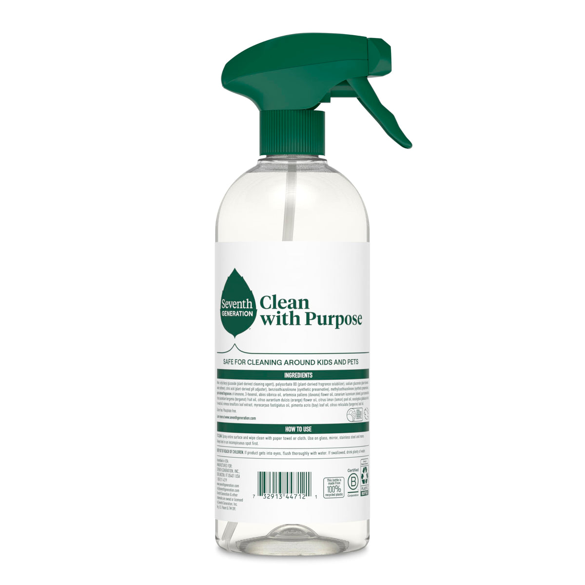 Seventh Generation Glass Cleaner, Biodegradable Formula, Sparkling Seaside Scent, 23 oz (Pack of 4)