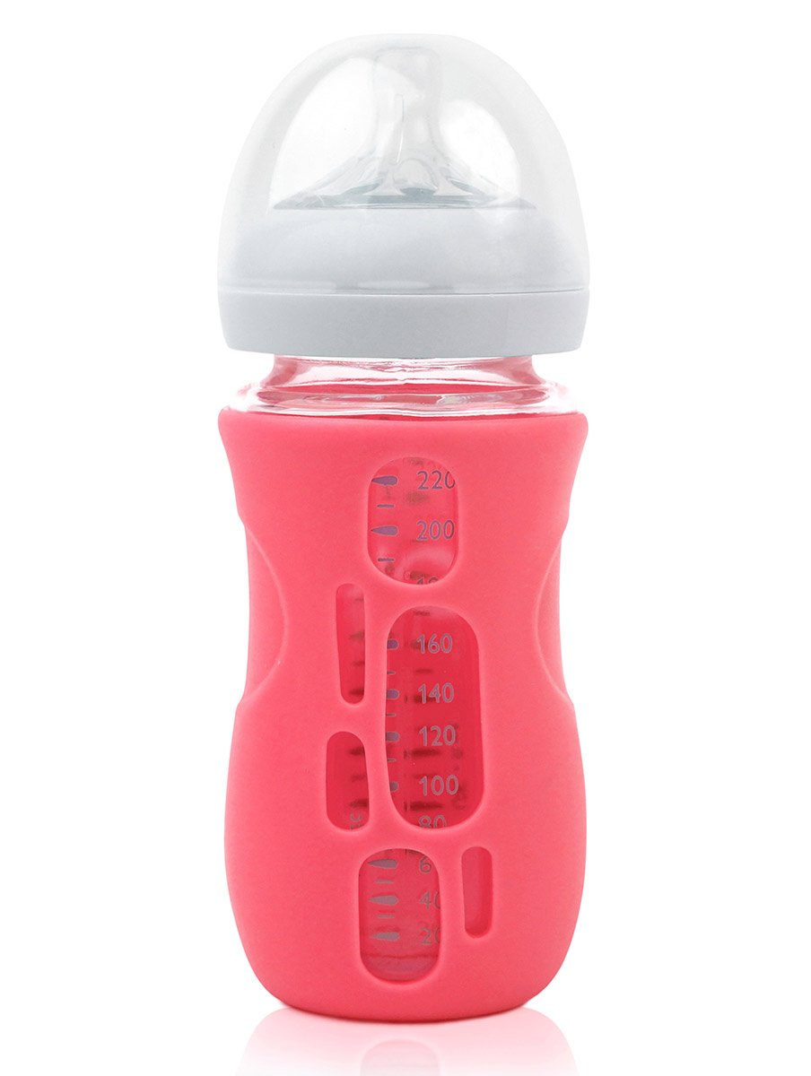 Olababy Silicone Sleeve for Avent Natural Glass Baby Bottles (8 oz, Pink)