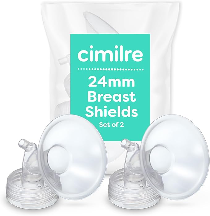 Cimilre 24MM Breast Shields, Spare & Replacement Breast Shields for The Cimilre Breast Pump, Comfortable Breast Pump Parts for Nursing Moms, 24MM Shields (Set of 2)