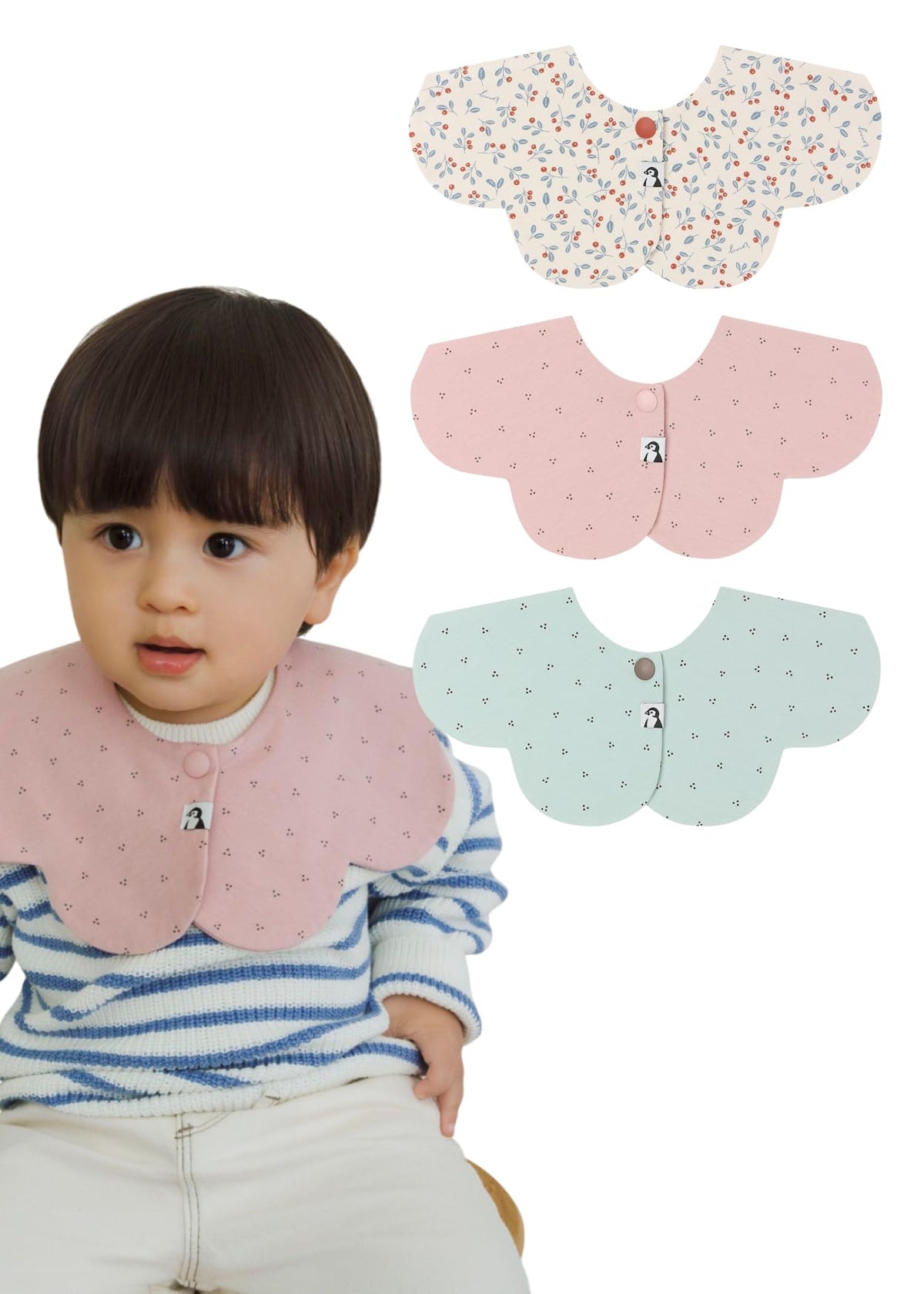 Konny Baby Bibs for Drooling Baby Boys and Girls, Super Absorbent Quick Dry
