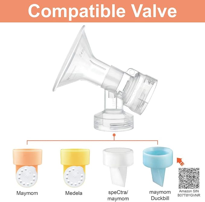 Maymom Breast Pump Kit Compatible with Medela Pump in Style Advanced Pump; 2xTwo-Piece 24mm Breastshield, 2 Valve, 4 Membrane, 2 Replacement Tubing; Replacement Part for Medela Shield, Valve