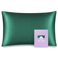 OLESILK 100% Mulberry Silk Toddler Pillowcase for Hair and Skin, Both Sides 19 Momme Pure Natural Silk Travel Pillow Cases with Hidden Zipper, 13"x 18", Dark Green