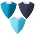 Baby Noah Adult Drool Bib for Special Needs, 3 Pack Large Elderly Bandana, Teen Bib for Women Men, Soft Absorbent Set for Kids SkyBlue/Blue/Dark Blue Extra Large