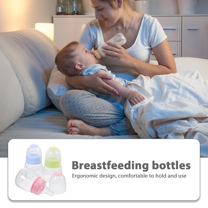 Kisangel Mini Baby Bottles 3pcs Baby Bottle Plastic Travel Food Feeder for Milk Cereal