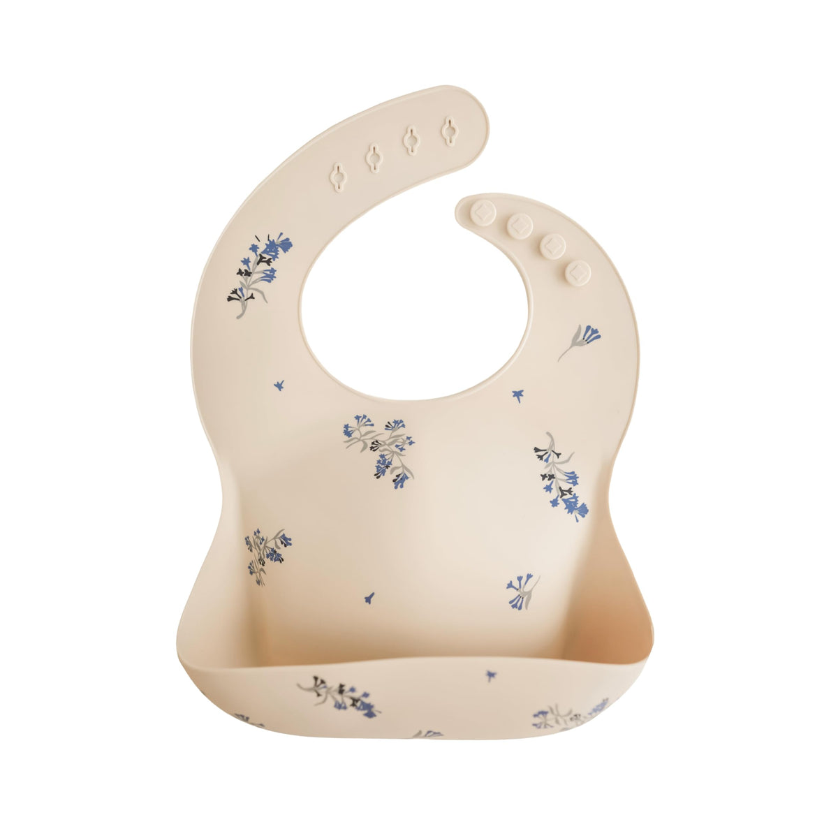 mushie Silicone Baby Bib | Adjustable Fit Waterproof Bibs (Rainbows)