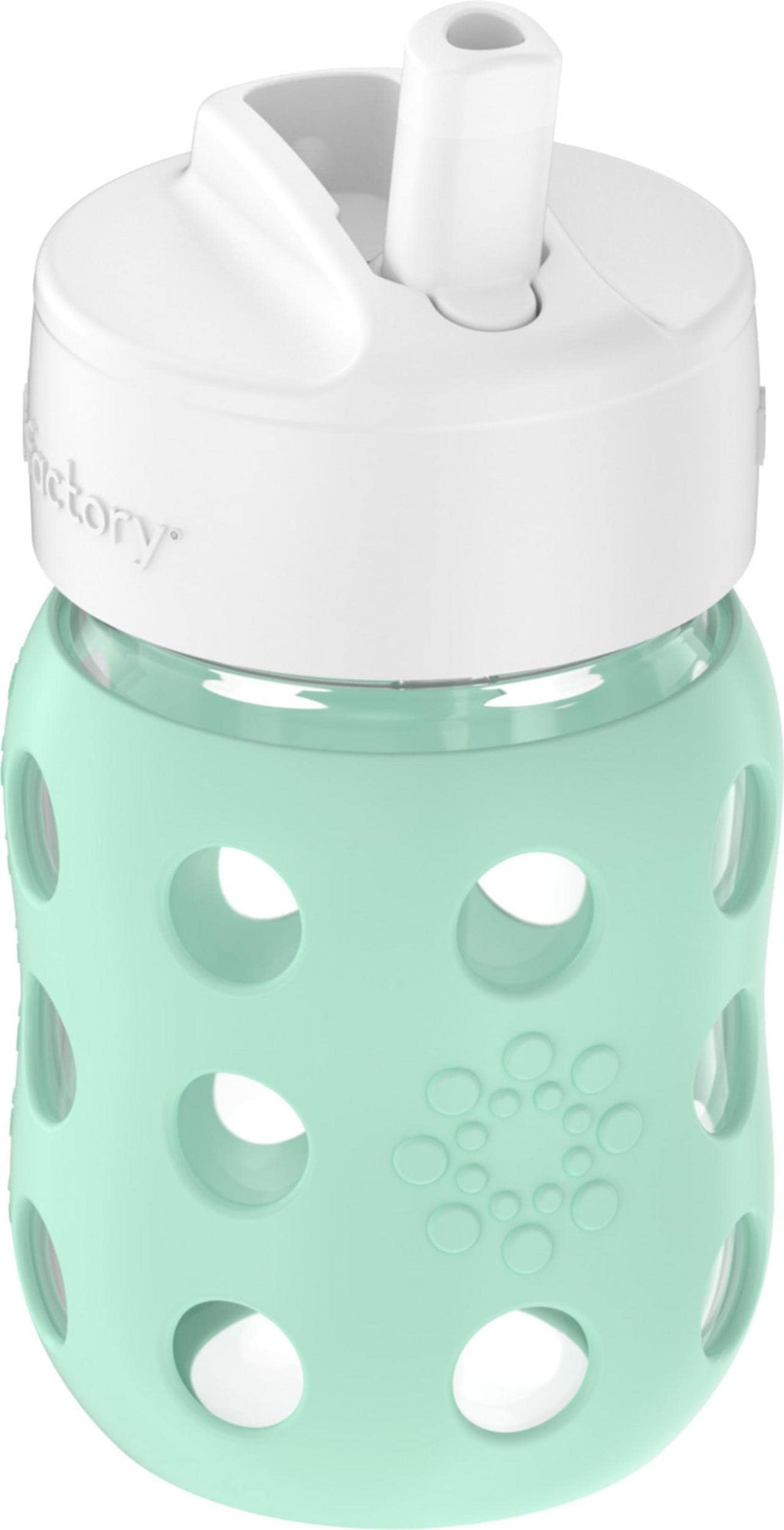 Lifefactory 8oz Glass Baby Bottle with Pivot Straw,