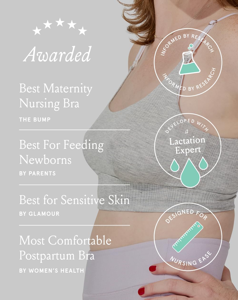 Bodily Everything Wireless Nursing & Maternity Bra with Clip Down Access, S