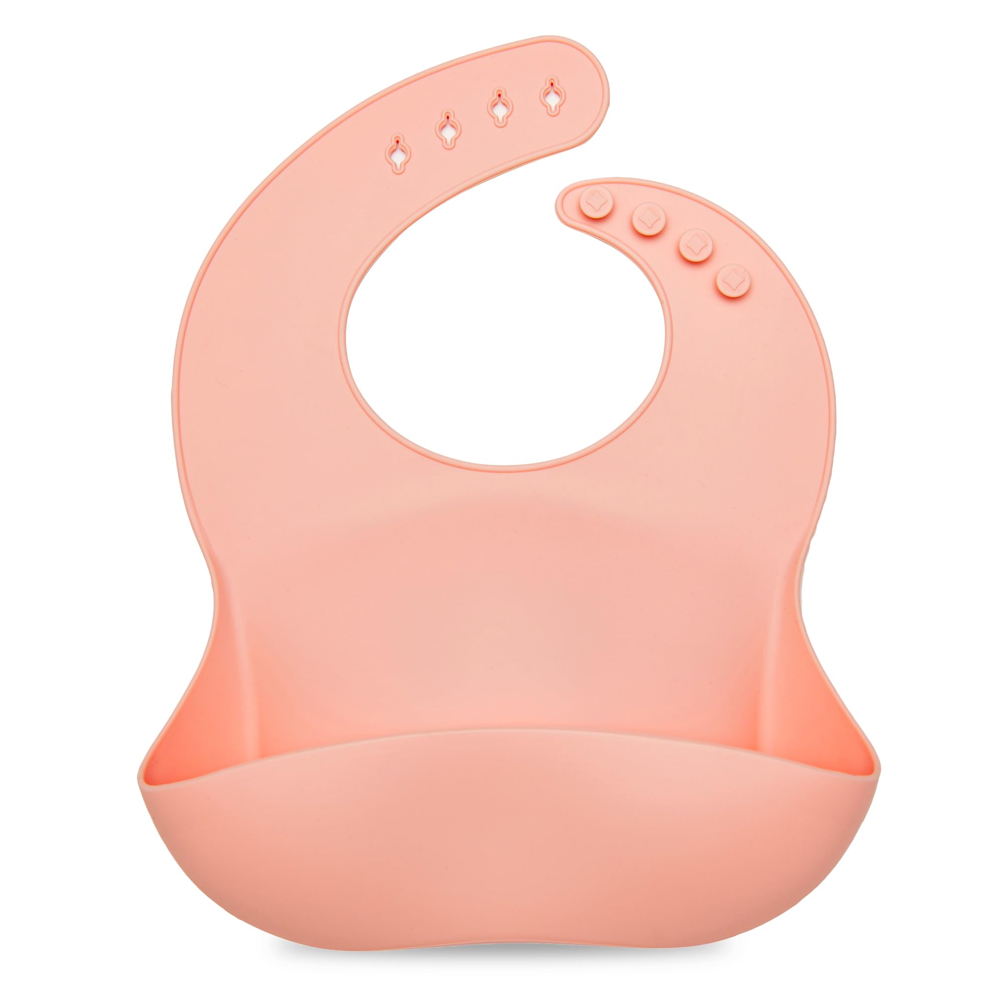 Loulou Lollipop Waterproof Silicone Feeding Bib for Babies & Toddlers, Catch-All Pouch, Easy Clean, 3–36 Months – Pink Quartz