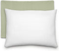 Comfy Cubs Toddler Pillow with Cotton Pillowcase, 13 x 18 in - Travel and Sleep Support for Kids - Lightweight, Breathable Microfiber Fill - Soft and Cozy Small Pillow for Toddlers - Sage
