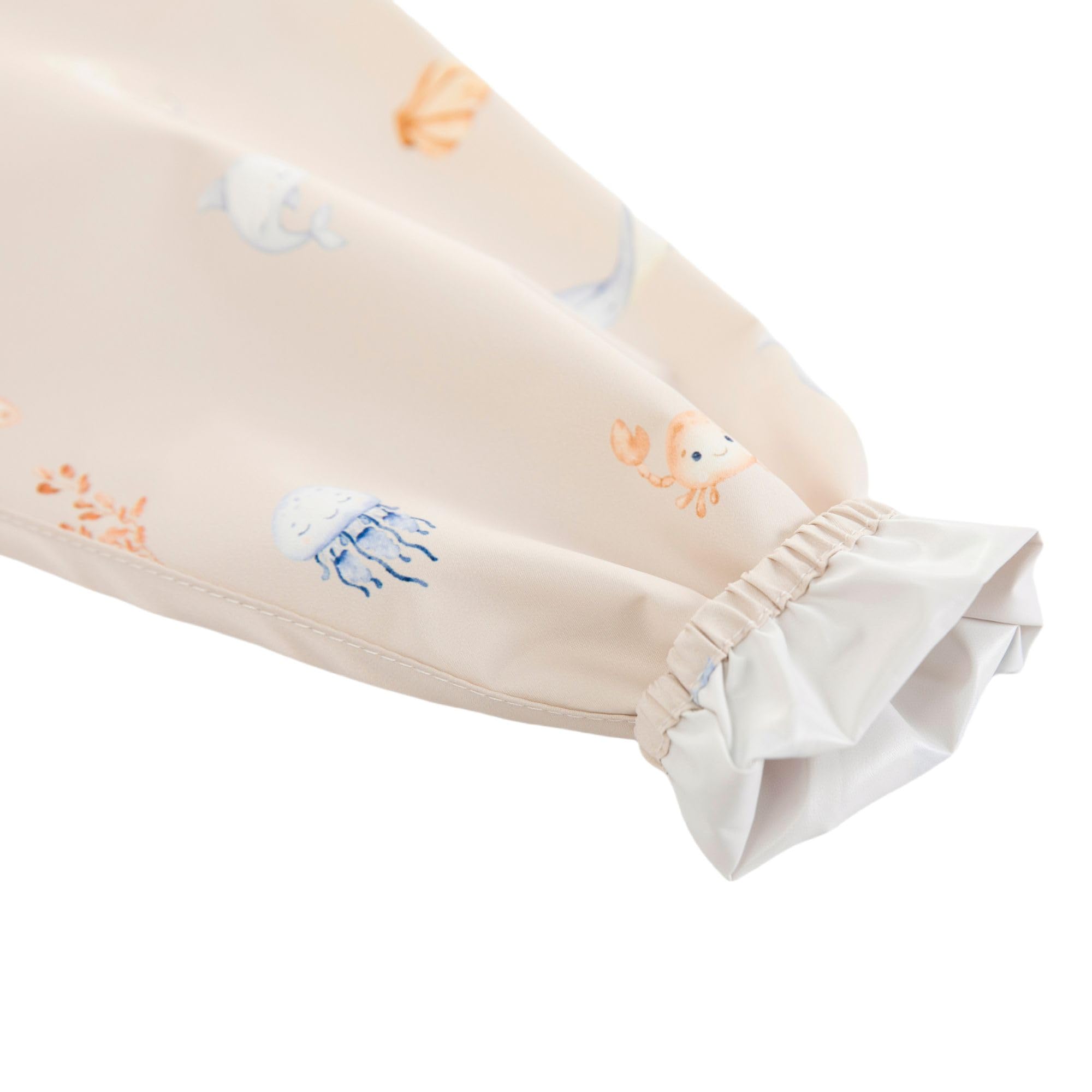 Ali+Oli Smock Bib for Baby (1-pc) Long Sleeve (Undersea) BPA-Free Oeko-Tex Certified, Mess Proof Baby Bib for Eating, Waterproof Baby Smock, Machine Washable, Toddlers Ages 6m+