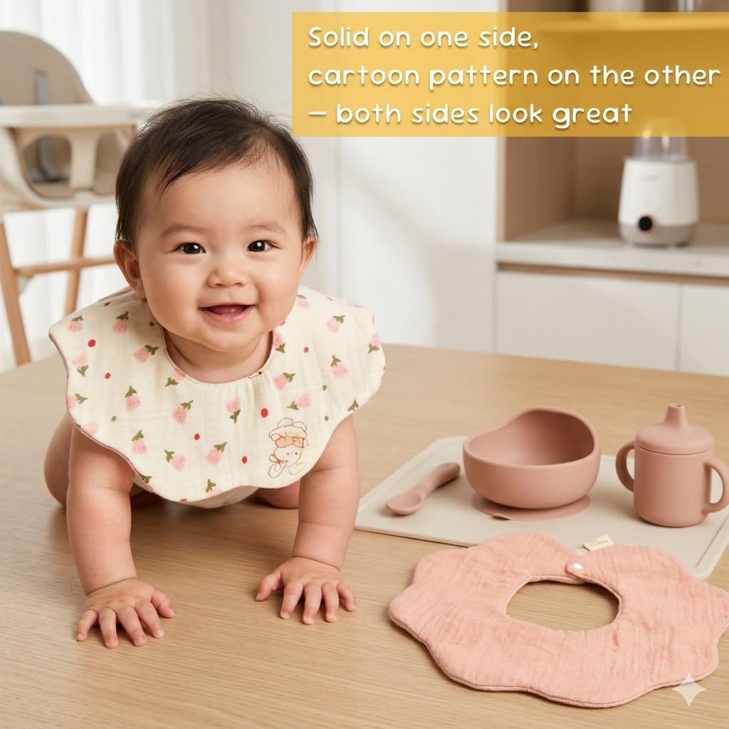 Baby Bibs Muslin Cotton Drool Teething Drooling Bibs for Baby Girl Boy