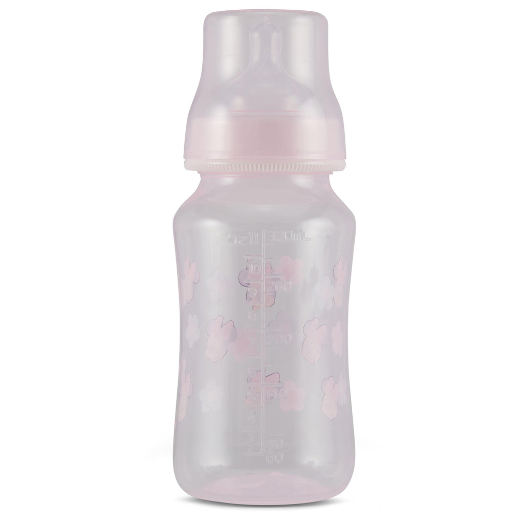 Disney Minnie Mouse Baby Bottles 11 oz for Boys or Girls | 2 Pack of Infant Hourglass Shaped Bottles with Cover for Newborns and All Babies | BPA-Free Plastic Baby Bottle for Baby Shower