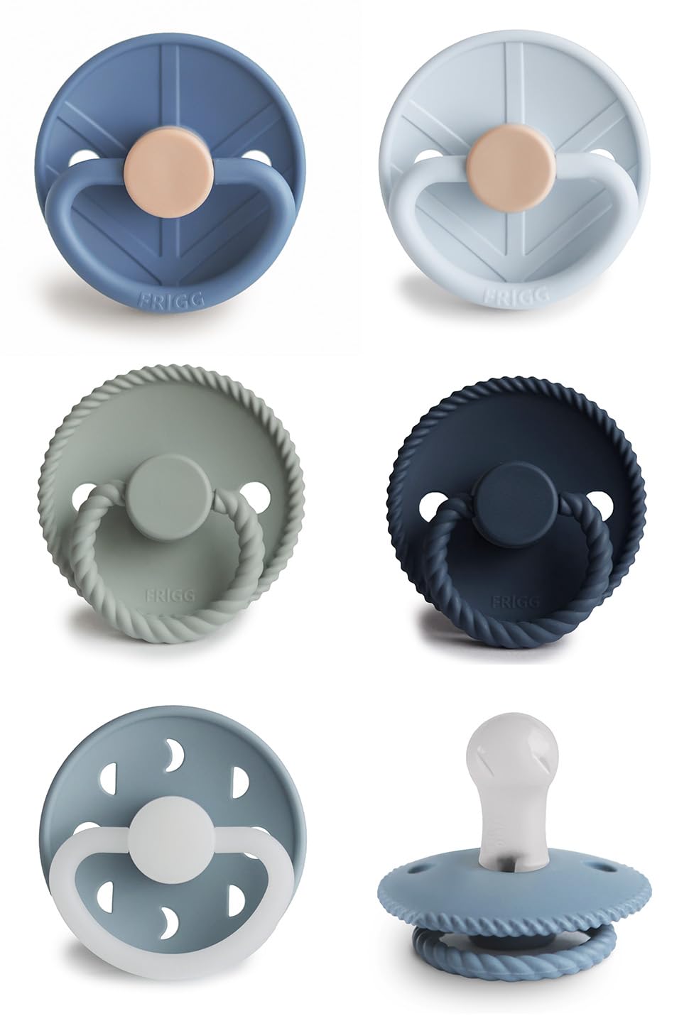 FRIGG SilkySoft Silicone Baby Pacifier 4-Pack Snowflake Dream | Made in Denmark | BPA-Free (0-6 Months)