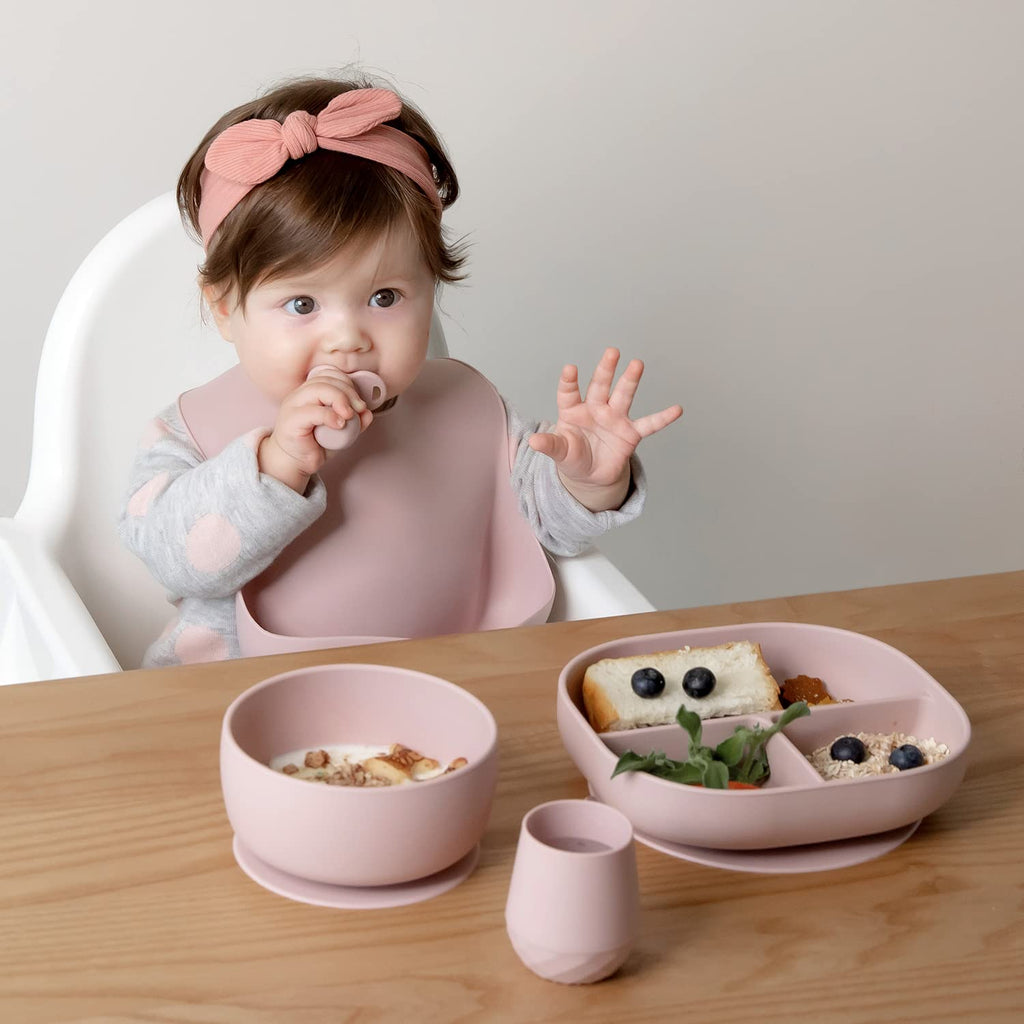 SAMiGO Silicone Baby Open Cup and Self Feeding Spoons Set, 6+ Months, 3 Pcs