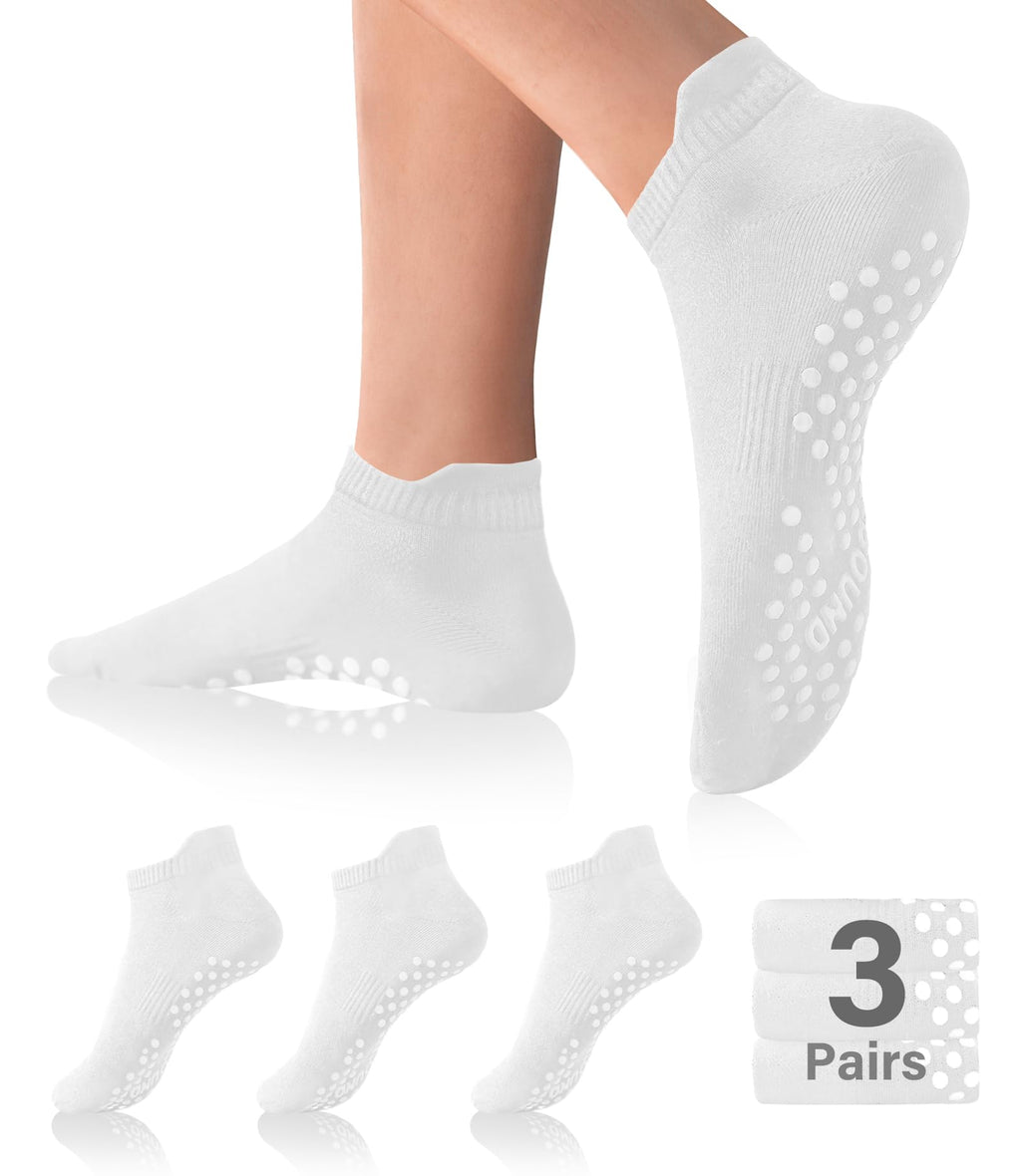 DIBAOLONG Pilates Socks with Grips for Women Yoga Socks Non Slip for Hospital, Pergnancy, Barre, Ballet, Dance, Workout 3 Pairs