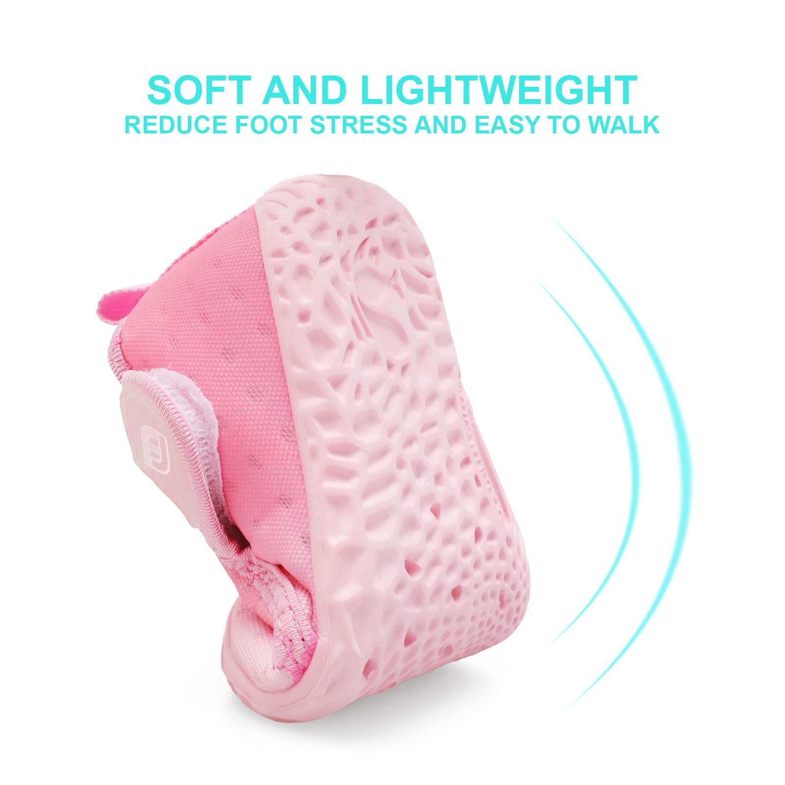 JOINFREE Toddler Boys Girls Shoes Running Walking Sports Sneaker Slip-on Beach Sandals Light Pink 12-18 Months