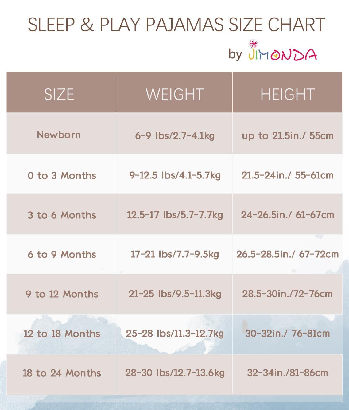 Jimonda Baby Girls Boys Bamboo Rayon Pajamas,Footed Pjs(Coffee,6-9 M)