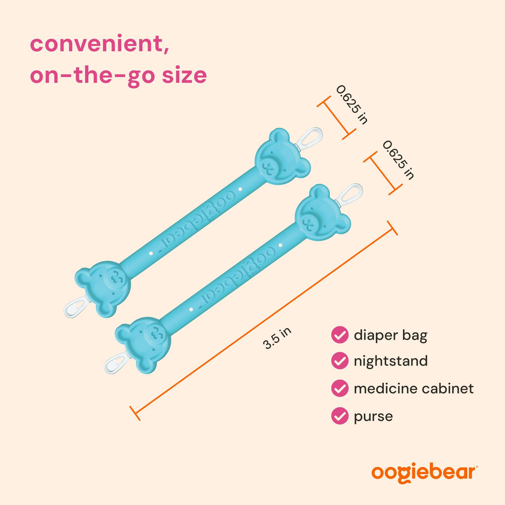 oogiebear Baby Nose & Ear Picker with Travel Case, 3 Pieces, 2-Pack Blue
