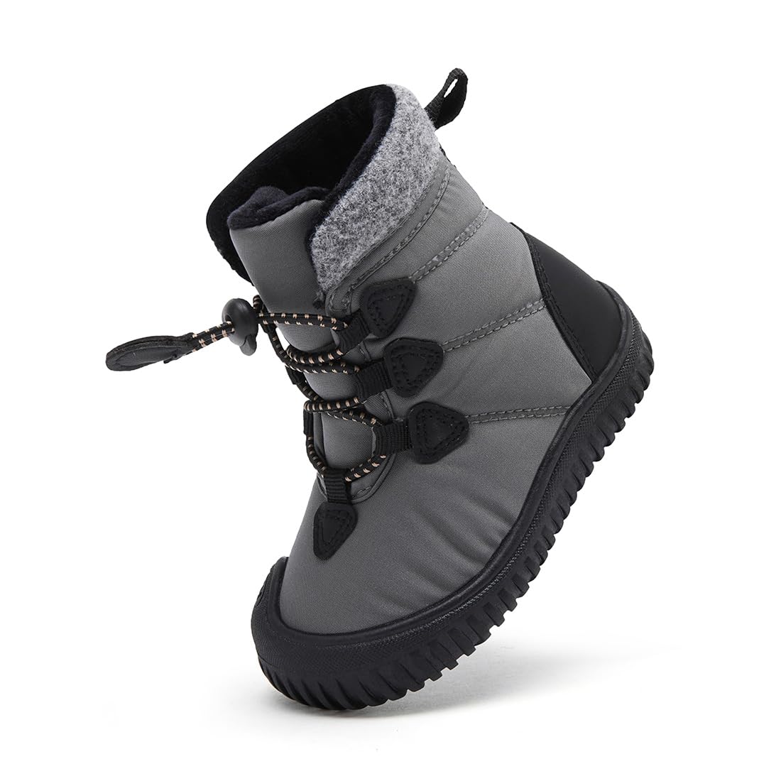 BMCiTYBM Baby Snow Winter Boots Boys Girls Infant Shoes Anti-Slip 6 9 12 18 24 Months Faux Fur Grey Size 12-18 Months Toddler